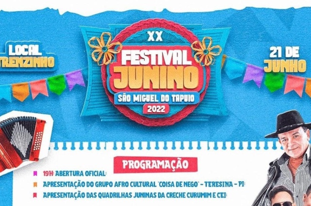 Tradicional Festival Junino de São Miguel do Tapuio-PI tem início nesta terça-feira (21)